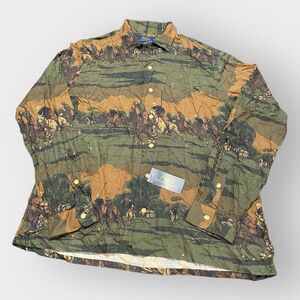 Polo Ralph Lauren Equestrian Riding Graphic Viscose Camp Shirt Mens size L NWT